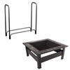 Pure Garden 6-Piece Fire Pit Table and Firewood Rack 50-155R